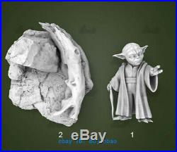 1/4 Star War Master Yoda Figure Resin Model Kits Unpainted 3D Printing