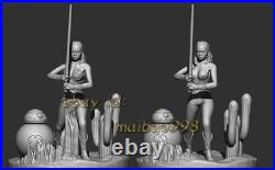 3D Pint Rey With Droid Garage Kit Figure Model Kit Unpainted Unassembled GK