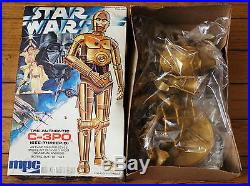 3 Star Wars MPC Ertl Plastic Scale Models Kits Darth Vader R2-D2 C-3PO 1977 1979