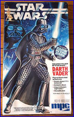 3 Star Wars MPC Ertl Plastic Scale Models Kits Darth Vader R2-D2 C-3PO 1977 1979