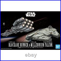 BANDAI Star Wars 1/1000 BLOCKADE RUNNER & 1/350 MILLENNIUM FALCON Model Kit NEW