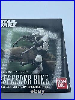 Bandai Star Wars Scout Trooper & Speeder Bike 1/12 Scale Model Kit From JAPAN JP