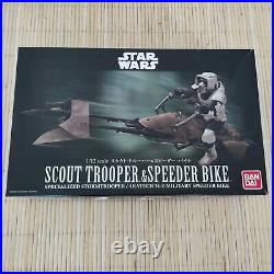 Bandai Star Wars Scout Trooper & Speeder Bike 1/12 scale Model Kit New Starwars