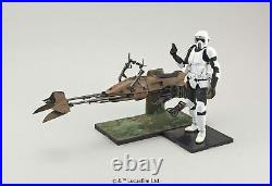 Bandai Star Wars Scout Trooper and Speeder Bike 1/12 Scale Plastic Model Kit New