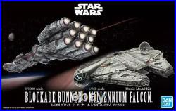 Blockade Runner 1/1000 and Millennium Falcon 1/350 Star Wars Model Kit Set
