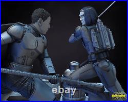 Bo Katan and Moff Gideon Diorama/3D Printed/Unpainted/Unassembled/Star Wars Bo Katan and Moff Gideon Diorama/3D Printed/Unpainted/Unassembled/Star Wars