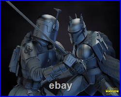 Bo Katan and Moff Gideon Diorama/3D Printed/Unpainted/Unassembled/Star Wars Bo Katan and Moff Gideon Diorama/3D Printed/Unpainted/Unassembled/Star Wars
