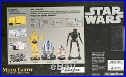 Disney Parks Star Wars Metal Earth 3d Model Kit C-3po/r2-d2/bb-8/k-2so New