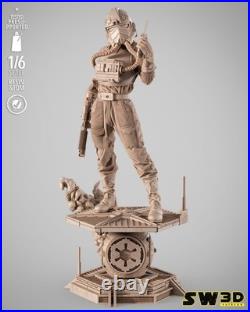 Elite TIE Fighter Pilot Star Wars 3D Printed Figure, Unpainted Imperial Pilot