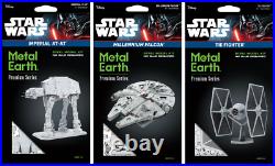 Fascinations ICONX Star Wars AT-AT & FALCON TIE FIGHTER Metal Earth 3D Model Kit