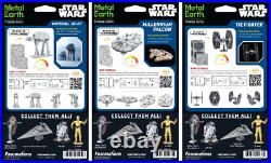 Fascinations ICONX Star Wars AT-AT & FALCON TIE FIGHTER Metal Earth 3D Model Kit