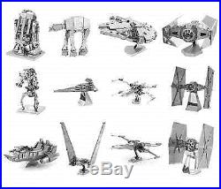 Full Set of 12 Fascinations Metal Earth Star Wars 3D Laser Steel Cut Model Kits