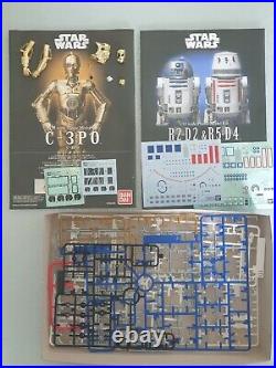 GENUINE Star Wars Bandai C-3po + R2-d2 Series Model Kits 6 Scale Black stands
