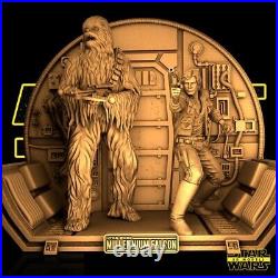 HAN SOLO with CHEWBACCA DIORAMA 16 Scale Resin Model Kit Star Wars Statue