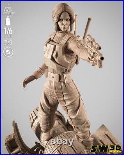 Jyn Erso Rogue One 3D Printed figure, Unpainted Rebel Heroine Model Kit