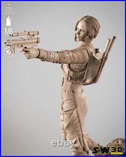 Jyn Erso Rogue One 3D Printed figure, Unpainted Rebel Heroine Model Kit