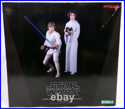 Kotobukiya Star Wars Artfx Plus Luke & Princess Leia Pre-Painted Model Kit Set