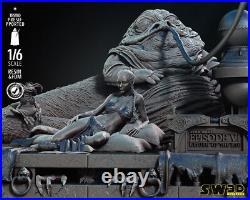 Leia and Jabba the Hutt Diorama 3D Printed Figure, Star Wars Scene, Unpainted