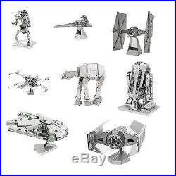 Metal Earth 3D Laser Steel Cut Model Kits Star Wars Set of 8 Complete Gift Set