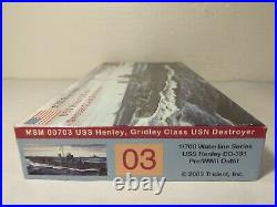 Midship Models USS Henly DD-391 Gridley Class Destroyer 1700 Kit Open Box