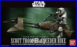 New Star Wars Scout Trooper & Speeder Bike 1/12 Scale Model Kit Bandai Japan