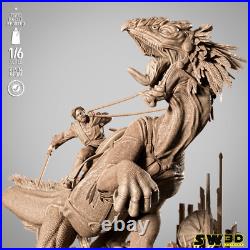 Obi-Wan Kenobi on Boga 3D Printed Diorama, Unpainted Star Wars Model Kit