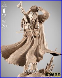 Old Ben Kenobi Star Wars 3D Printed Figure, Unpainted Jedi Master Model Kit
