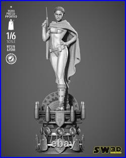 Padme Amidala 3D Printed Figure, Star Wars Queen Collectible Statue, Unpainted