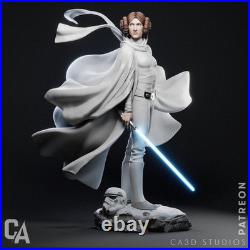 Princess Leia Star Wars 3D Printed Figure, Unpainted Rebel Heroine Model Kit