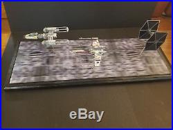 Pro built Bandai 1/144 X-wing, Y-wing and Tie fighter with custom base