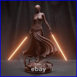 Star Wars Asajj Ventress 3D Printing Action Figure 1/6 White Mold Statue Model