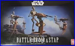 Star Wars BATTLE DROID & STAP 1/12 scale Plastic Model Kit Bandai F/S JAPAN Rare