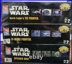 Star Wars Models Speeder X Wing Vader's Tie Fighter & Falcon Factory Sealed