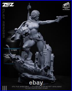 Star Wars Princess Leia 3D Printed Figure, Unpainted Galactic Senator Model Kit