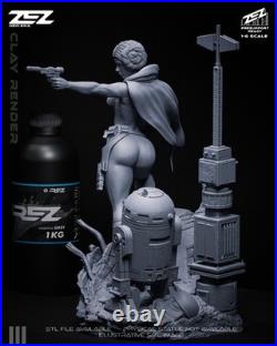 Star Wars Princess Leia 3D Printed Figure, Unpainted Galactic Senator Model Kit