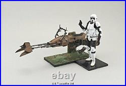 Star Wars Scout Trooper & Speeder Bike 1/12 scale Model kit Bandai Japan NEW