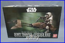 Star Wars Scout Trooper & Speeder Bike 1/12 scale Model kit Bandai Japan NEW