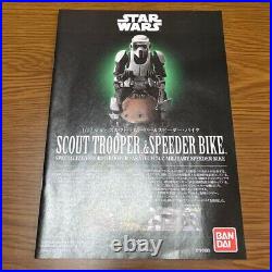 Star Wars Scout Trooper and Speeder Bike 1/12 Scale Plastic Model Kit Bandai New