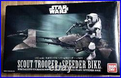 Star Wars Scout Trooper and Speeder Bike 1/12 Scale Plastic Model Kit Figure F/S