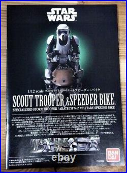 Star Wars Scout Trooper and Speeder Bike 1/12 Scale Plastic Model Kit Figure F/S