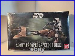 Star Wars Scout Trooper and Speeder Bike Bandai 1/12 Scale Plastic Model Kit