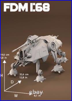 Star Wars The Clone Wars At-te Waller 1/64 Scale Custom 3d Model Kit Over 12 A