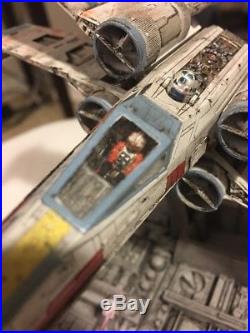 Star Wars X-Wing 1/72 Model Bandai FULLY BUILT & PAINTED + DEATH STAR BASE