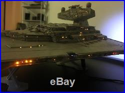Star Wars Zvezda Star Destroyer Model Kit BUILT and LIT