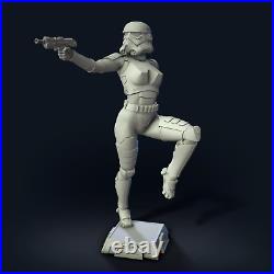 Storm Trooper Girl, Resin Printed Model, High Quality, Finished or UnFinished